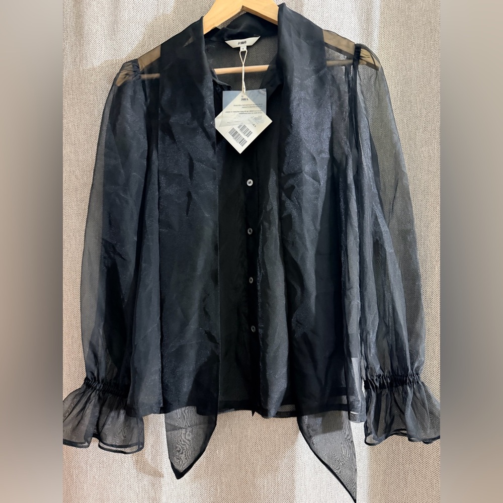 J.ING Black Sheer Blouse - Picture 3 of 15